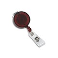 IDville 1345198RD31 Round Swivel Clip Translucent Badge Reels, Red 25/Pack