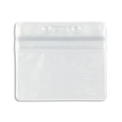 IDville Horizontal Sealable Badge Holders, Clear, 50/Pack (1347030CL31)