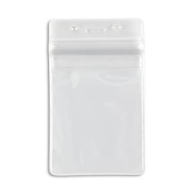 IDville Vertical Sealable Badge Holders, Clear, 50/Pack (1347026CL31)