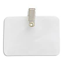 IDville Horizontal Credit Card Size Badge Holders with Clip, Clear, 50/Pack (134116431)