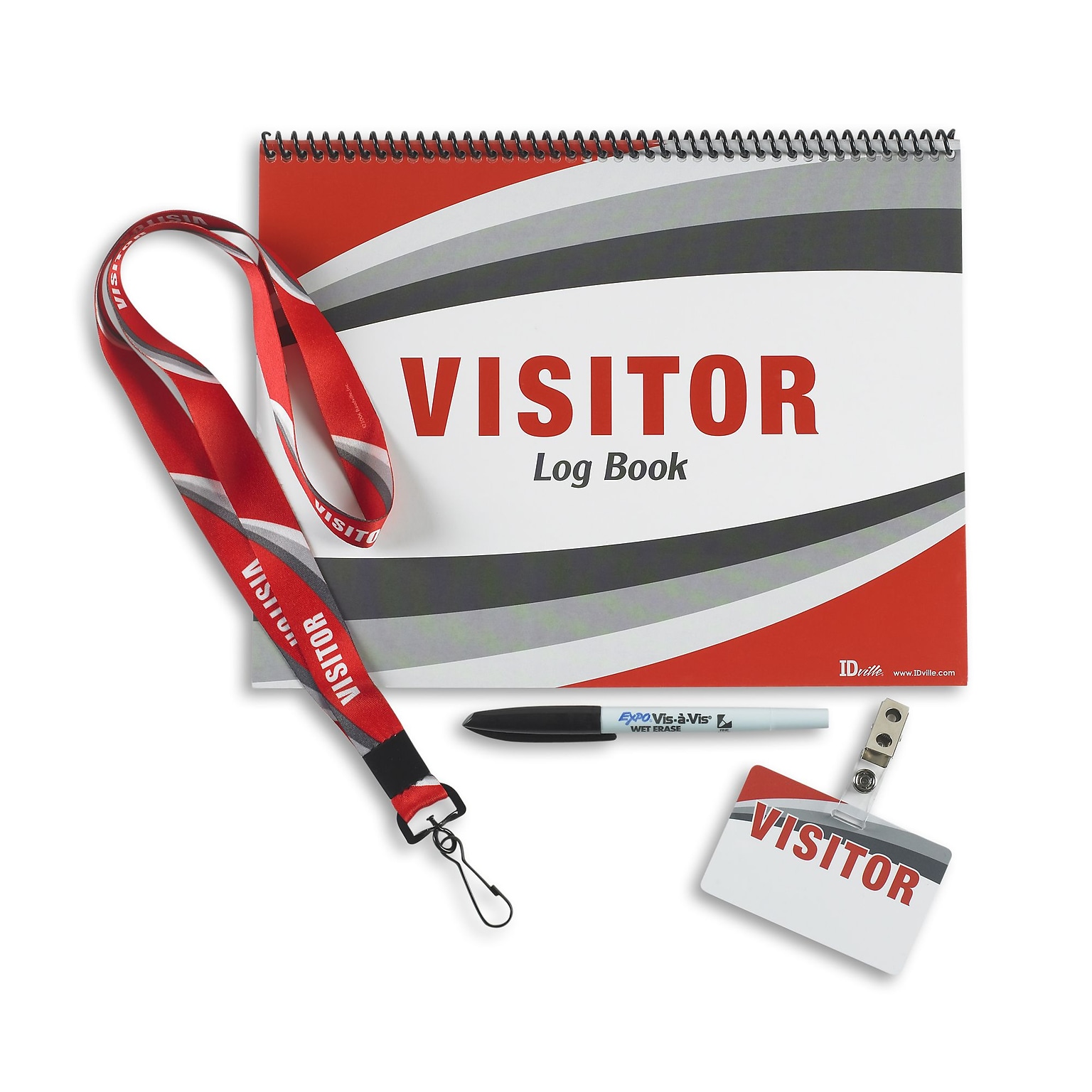 IDville 134104031 Visitor Login Supreme Bundle, Red/White