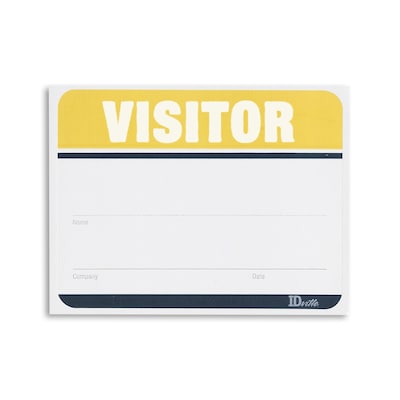 IDville Adhesive Fill in the Blank Visitor Labels, Yellow, 100/Pack (1341017YL31)