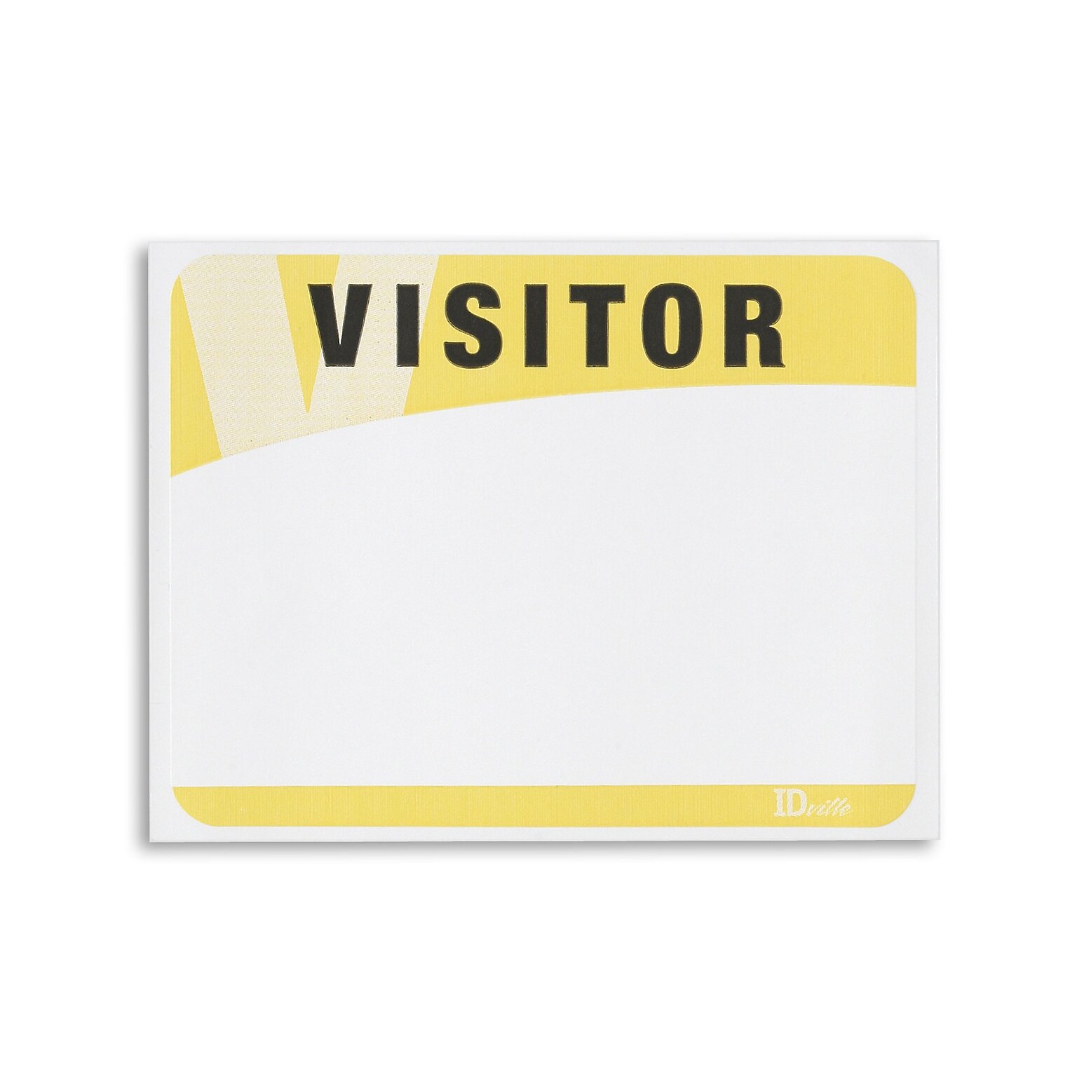 IDville Visitor Stick On Sticker Name Tags/Labels, Yellow, 100/Pack (1341013YL31)