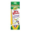 Dry Erase Washable Colored Pencil Set, Assorted, 8/Set