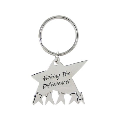 Baudville® Nickel-Finish Key Chain, Team Star Making a Difference