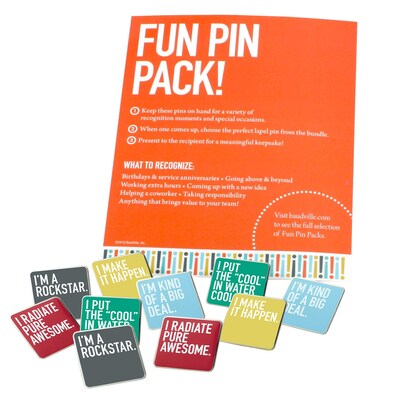 Baudville Fun Pin Pack Exclamations, Bright Silver Metal (137548431)