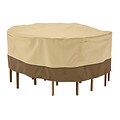 Classic® Accessories Veranda Woven Polyester Fabric Tall Table & Chair Set Cover, Pebble/Bark/Earth
