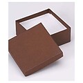 Bags & Bows® 3 1/2 x 3 1/2 x 1 1/2 Jewelry Boxes, Cocoa, 100/Pack