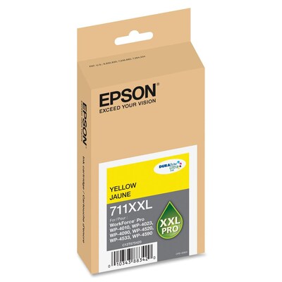 Epson® 711XXL Yellow Ink Cartridges (T711XXL420);  High Yield