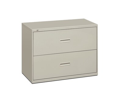 HON Lateral File, 2 Drawers, Molded Pull, 36W, Light Gray Finish (BSX482LQ)