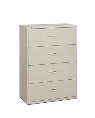HON Lateral File, 4 Drawers, Molded Pull, 36W, Light Gray Finish (BSX484LQ)