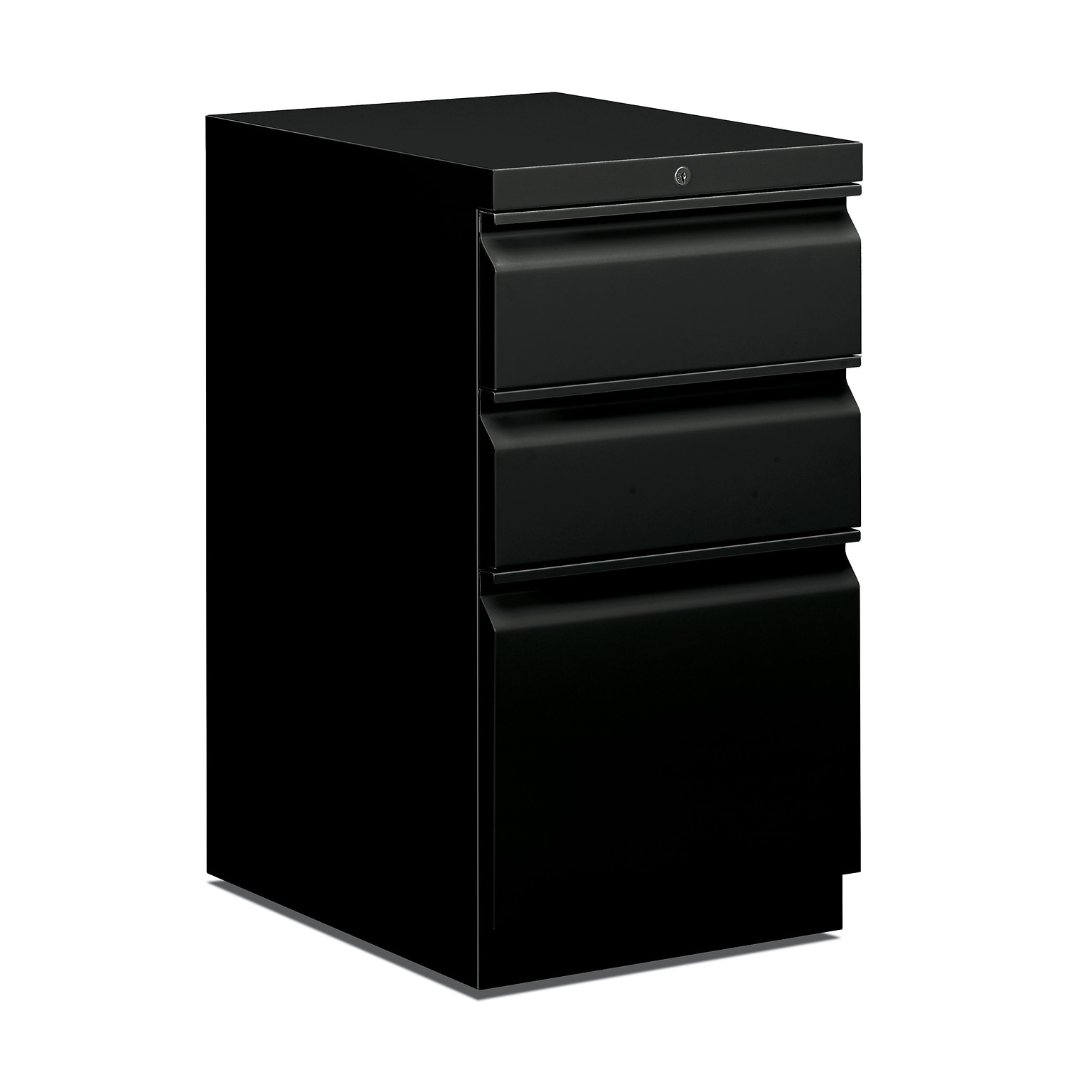 HON Brigade 3-Drawer Mobile Vertical File Cabinet, Letter Size, Lockable, 28H x 15W x 20D, Black (H33720RP)