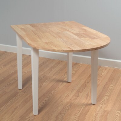 TMS Tiffany 29" x 30 - 43 3/4" x 30" Rubberwood Dining Table, White/Natural