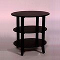TMS London 24 x 24 x 18 Solid Wood/MDF 3-Tier Oval End Table, Black