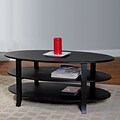 TMS London 24 x 42 x 23 1/2 Solid Wood/MDF 3-Tier Coffee Table, Black