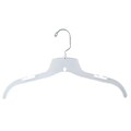 NAHANCO 17 Plastic Heavy Weight Top Hanger, White, 100/Pack
