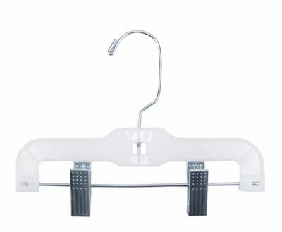 NAHANCO Plastic Hi-Impact Super Heavy Weight Hanger With Metal Clips, White, 100/Pack