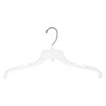 NAHANCO 17 Plastic Super Heavy Weight Top Hanger, White, 100/Pack