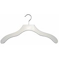 NAHANCO Wood Contemporary Top Hanger, White, 100/Pack