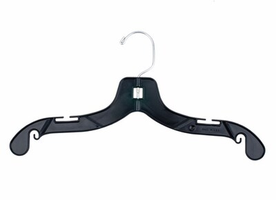 NAHANCO 14 Plastic Super Heavy Weight Dress Hanger, Black, 100/Pack