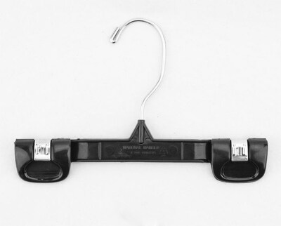 NAHANCO 8 Snap Grip Skirt/Slack Hanger, Chrome Hook, Black, 200/Pack (2686-8)