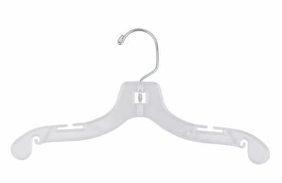 NAHANCO 12 Plastic Super Heavy Weight Dress Hanger, Clear, 100/Pack (412)