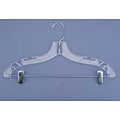 NAHANCO 17 Plastic Heavy Weight Suit Hanger With Metal Clip, Chrome Hook, Clear, 100/Pack (500RC)