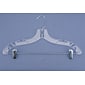 NAHANCO 17" Plastic Heavy Weight Suit Hanger With Metal Clip, Chrome Hook, Clear, 100/Pack (500RC)