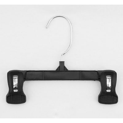 NAHANCO 8 Plastic Pinch Grip Skirt/Slack Hanger, Swivel Hook, Black, 200/Pack