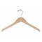 NAHANCO 17 Wood Flat Dress Hanger With Notches, Chrome Hook, Natural, 100/Pack