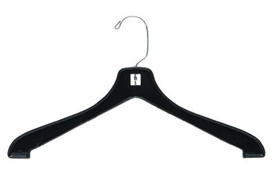 NAHANCO Plastic Heavy Weight Coat Hanger, Short Hook, Black, 100/Pack (8700SH)