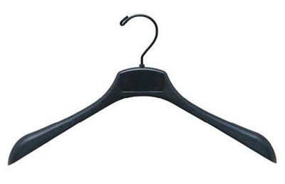 NAHANCO 17 Contour Coat Hanger, Black Hook, Black, 100/Pack