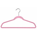 NAHANCO 17 3/8 Velvet Slimline Suit Hanger, Pink, 100/Pack