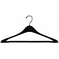19 Plastic Concave Suit Hanger With Square Hook, Black
