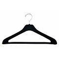 NAHANCO Concave Flocked Elegant Suit Hanger, Chrome Hook, 12/Pack