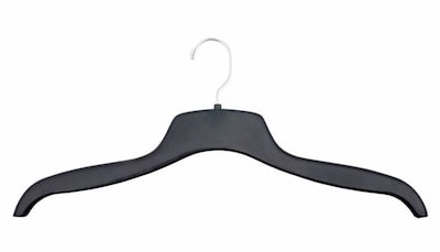 NAHANCO 18 1/2 Plastic Elegant Top/Sweater Hanger, Black, 100/Pack