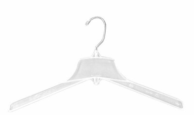 NAHANCO 17 Plastic Heavy Weight Coat Hanger, Break Resistant Hook, Clear, 100/Pack