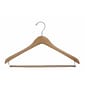 NAHANCO 17" Wood Concave Suit Hanger, Chrome Hook, Natural, 100/Pack (7117CH)