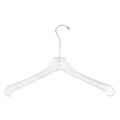 NAHANCO Plastic Heavy Weight Coat Hanger, Long Hook, Clear, 100/Pack