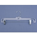 NAHANCO Plastic Jumbo Weight Skirt/Slack Hanger With Metal Clips, Clear, 100/Pack