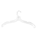 NAHANCO 17 Plastic Heavy Weight Dress Hanger, Chrome Hook, Clear, 100/Pack (500)