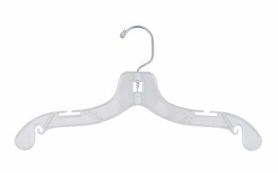 NAHANCO 14" Plastic Super Heavy Weight Dress Hanger, Clear, 100/Pack