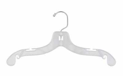 NAHANCO 14 Plastic Super Heavy Weight Dress Hanger, Clear, 100/Pack