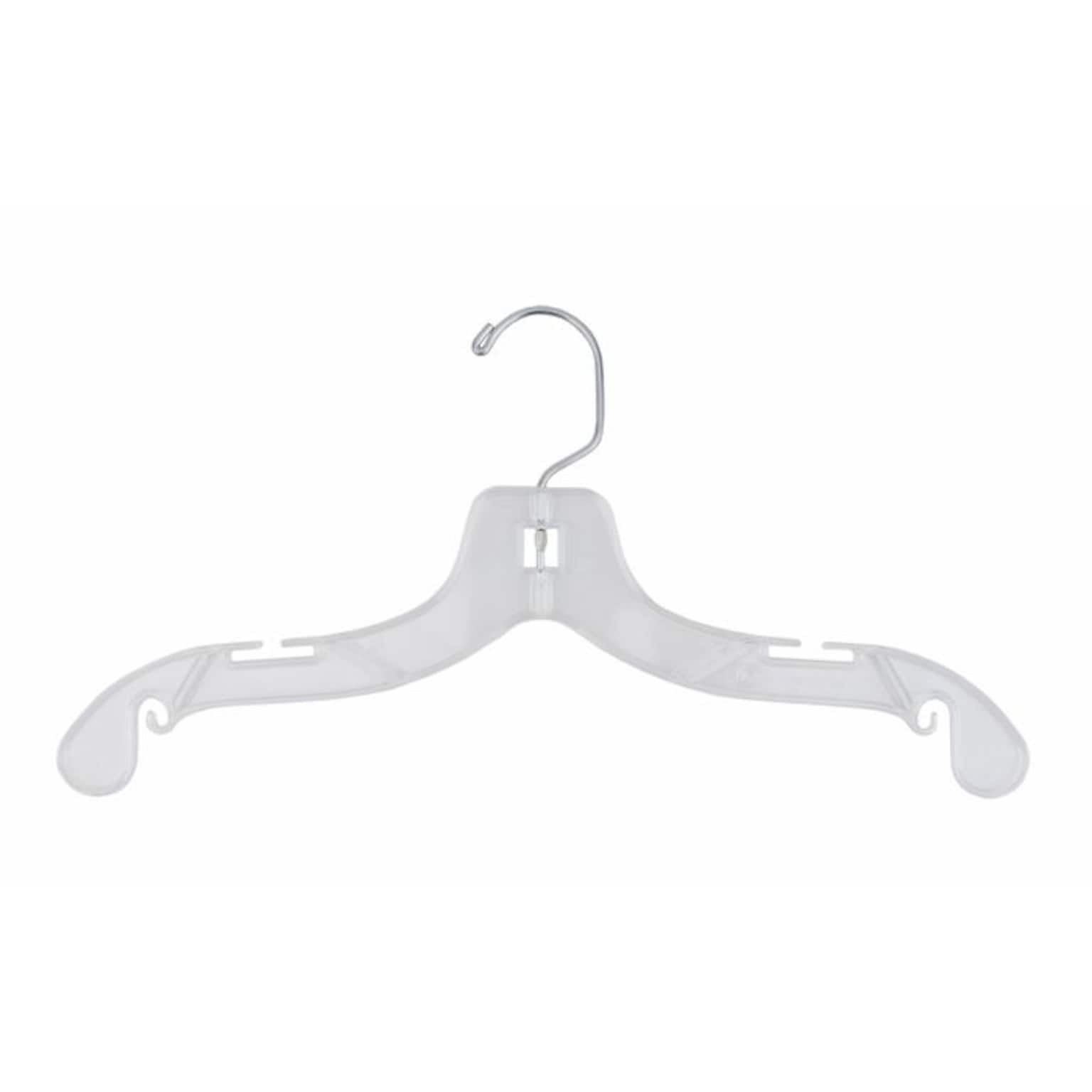 NAHANCO 14 Plastic Super Heavy Weight Dress Hanger, Clear, 100/Pack