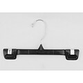 NAHANCO 10 Plastic Snap Grip Skirt/Slack Hanger, Chrome Hook, Black, 200/Pack (2686-10)