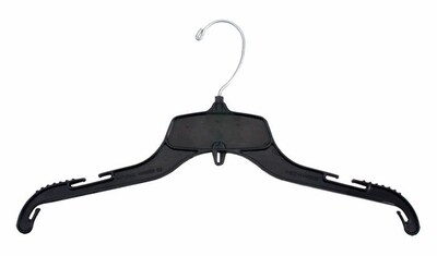 NAHANCO 15 Plastic Top Hanger, Black, 100/Pack (24400)