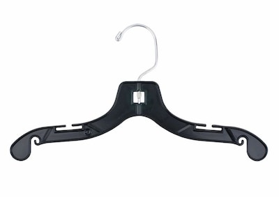 NAHANCO 12 Plastic Super Heavy Weight Dress Hanger, Black, 100/Pack (2412)