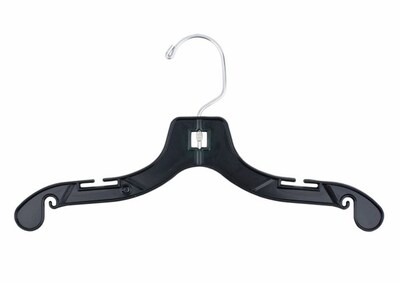 NAHANCO 12 Plastic Super Heavy Weight Dress Hanger, Black, 100/Pack (2412)