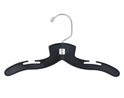 NAHANCO 10 Plastic Super Heavy Weight Infant Dress Hanger, Black, 100/Pack