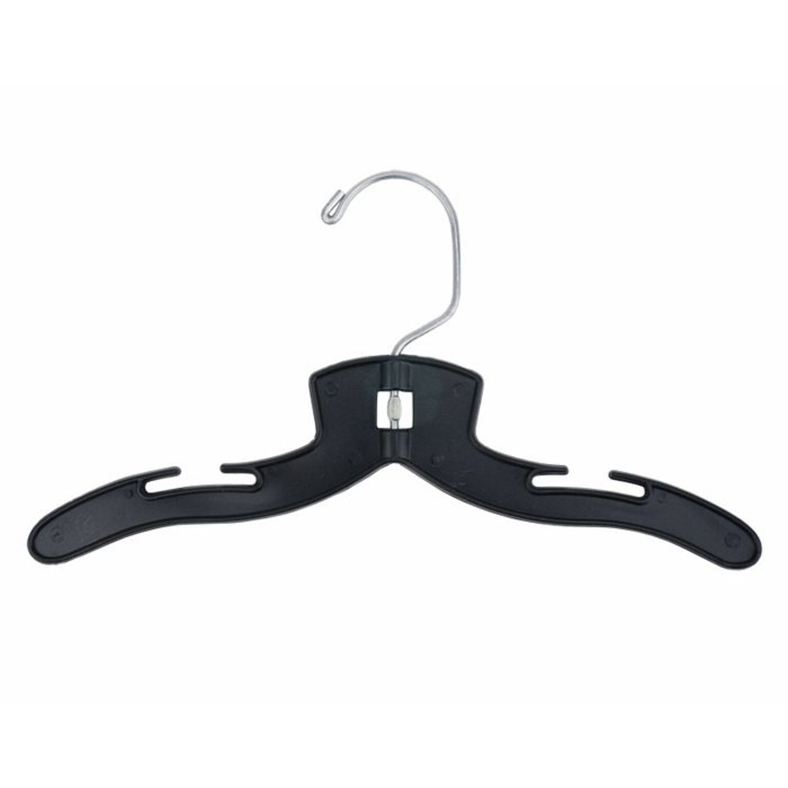 NAHANCO 10 Plastic Super Heavy Weight Infant Dress Hanger, Black, 100/Pack